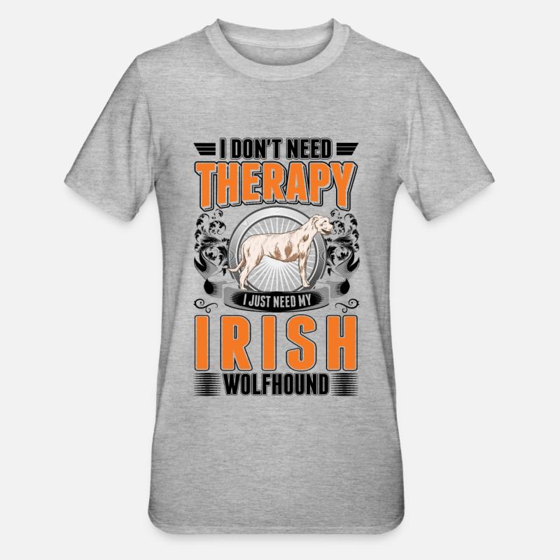 Irish Wolfhound Therapy Irish Wolfhound - Unisex Polycotton T-Shirt - heather grey