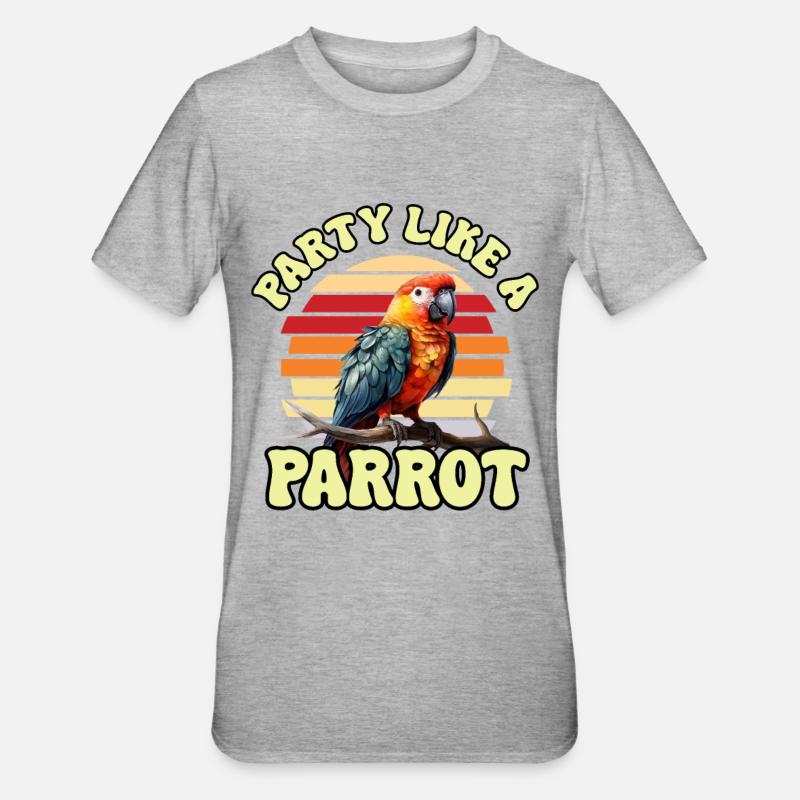 Perruche Perruche Oiseau Perruche Propriétaire - T-shirt polycoton Unisexe - gris chiné