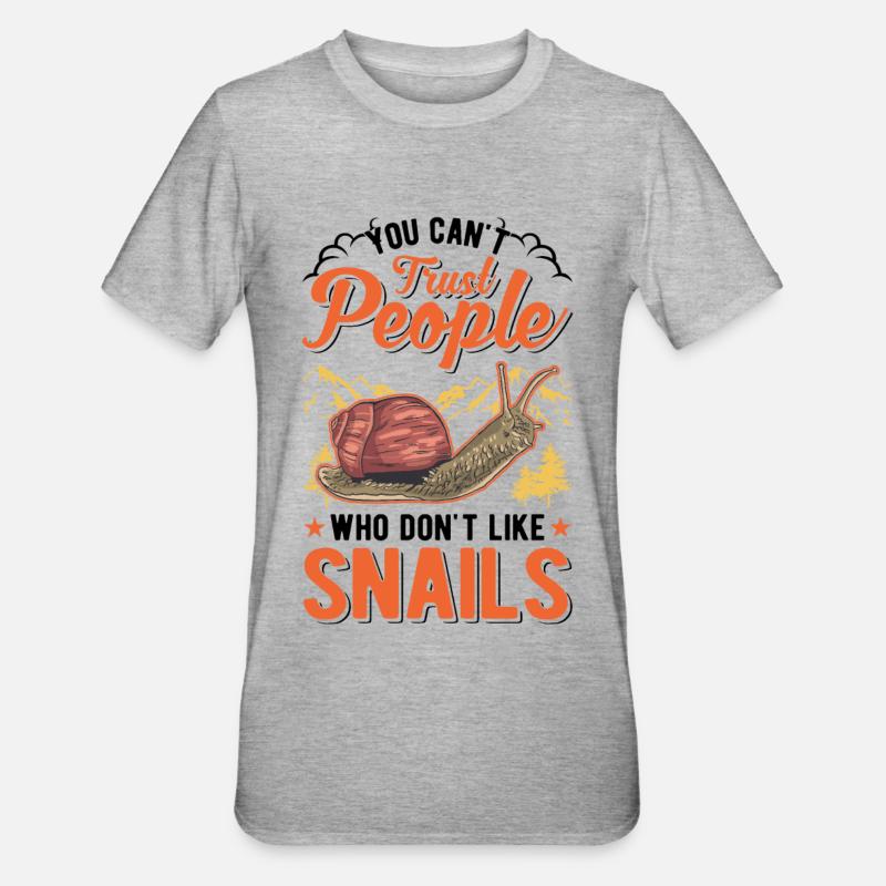 Snail Gift Vineyard Snail - Unisex Polycotton T-Shirt - heather grey