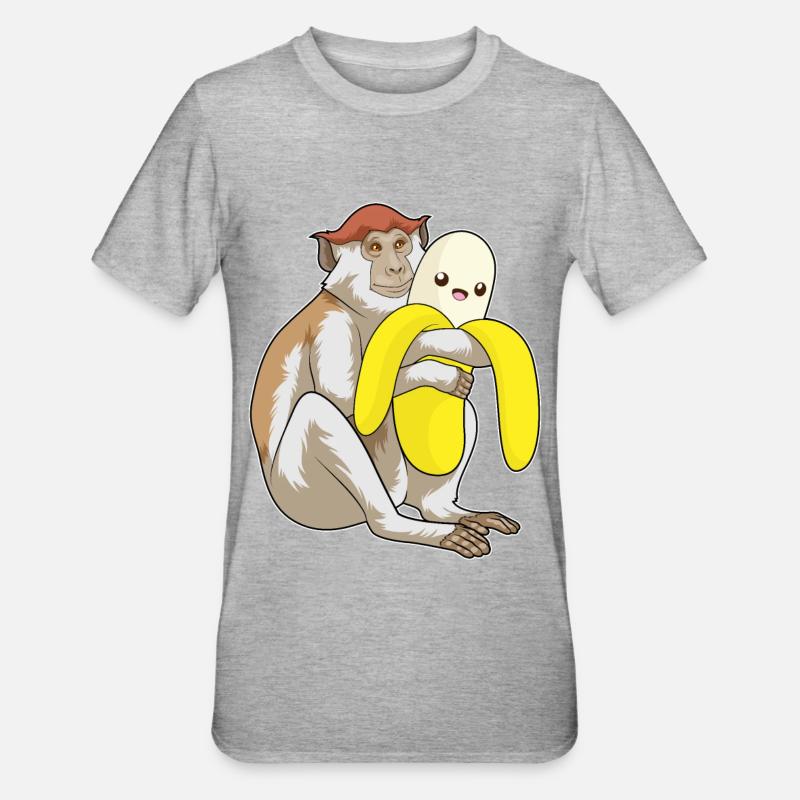 Singe Peluche - T-shirt polycoton Unisexe - gris chiné