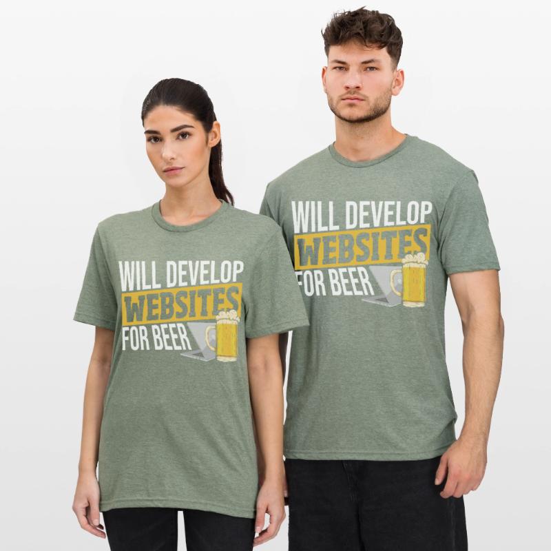 Will Develop Websites For Beer Web Developer Unisex Polycotton T-Shirt