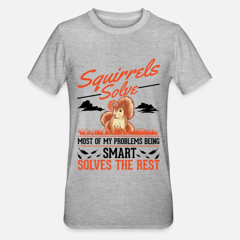 Eichhörnchen Geschenk Grauhörnchen Squirrel - Unisex Polycotton T-Shirt - Grau meliert