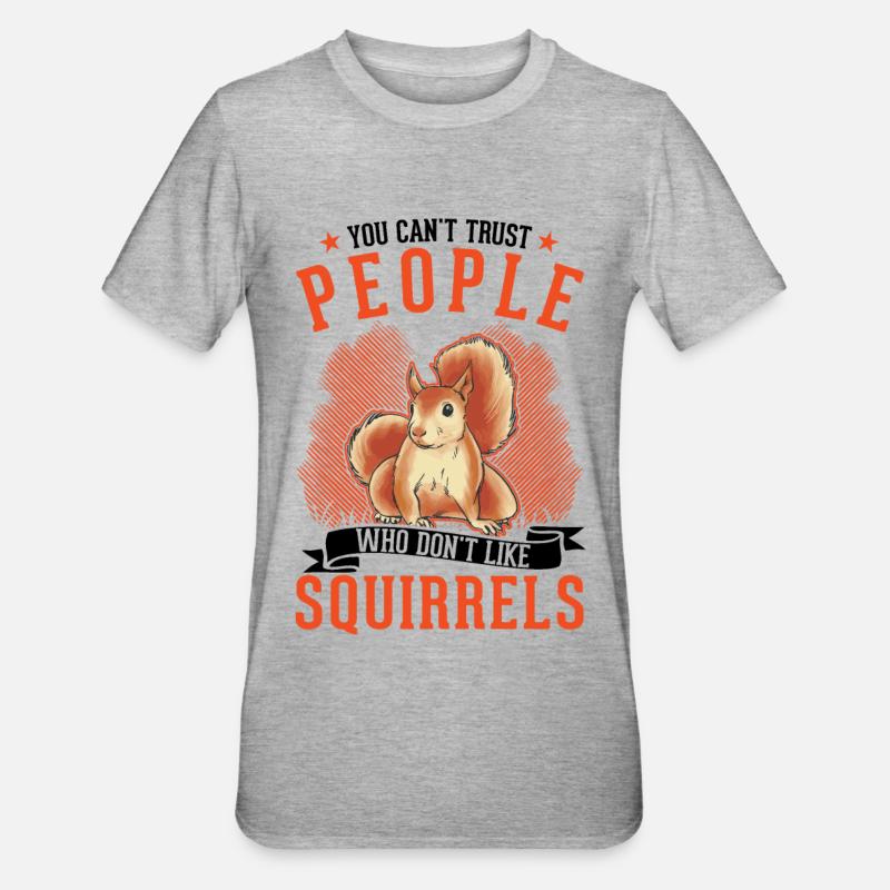 Eichhörnchen Geschenk Grauhörnchen Squirrel - Unisex Polycotton T-Shirt - Grau meliert