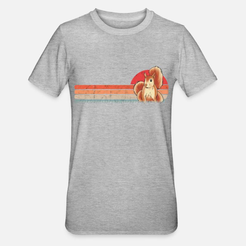 Eichhörnchen Écureuil rétro - T-shirt polycoton Unisexe - gris chiné