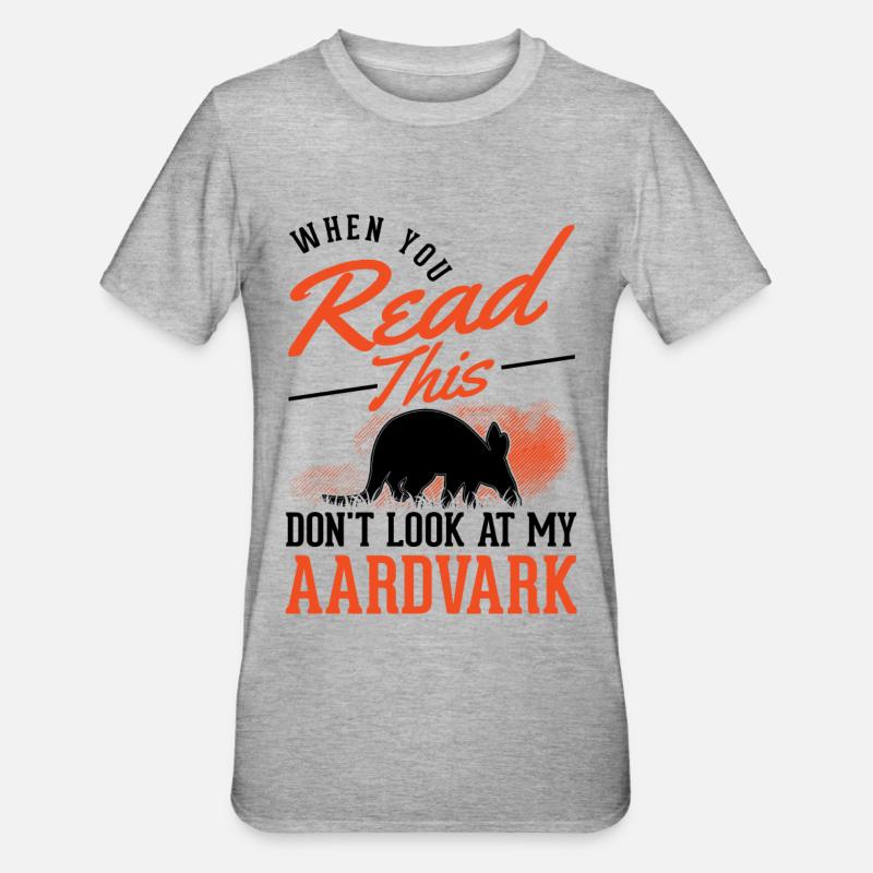 Erdferkel Geschenk Aardvark - Unisex Polycotton T-Shirt - Grau meliert