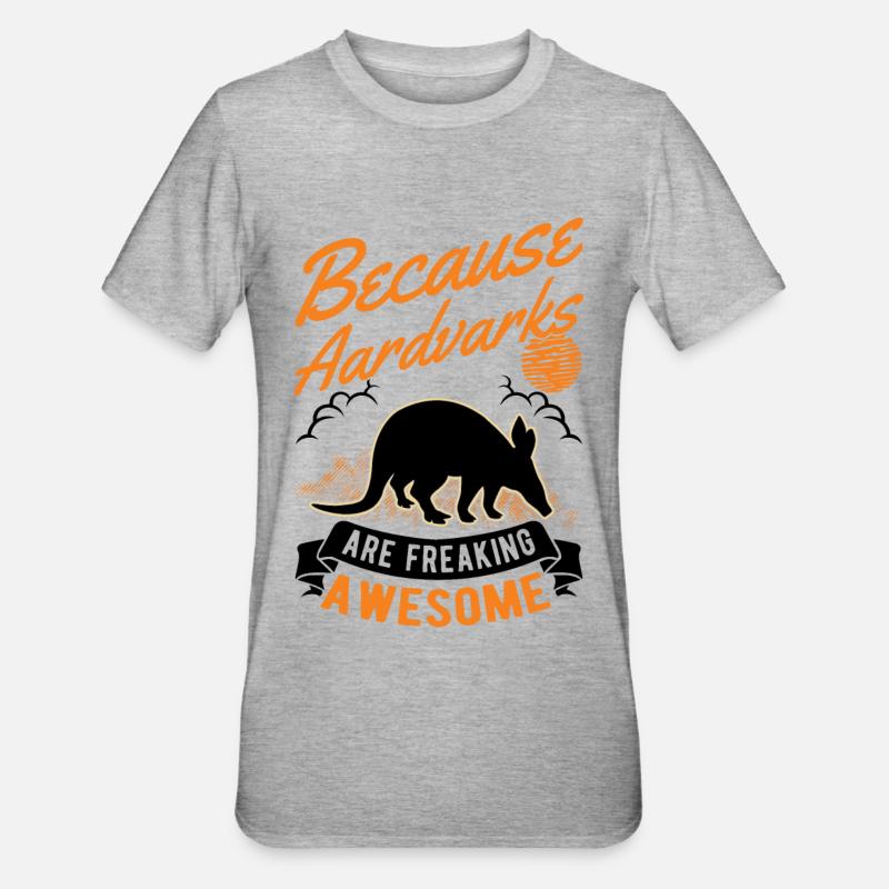 Erdferkel Geschenk Aardvark - Unisex Polycotton T-Shirt - Grau meliert