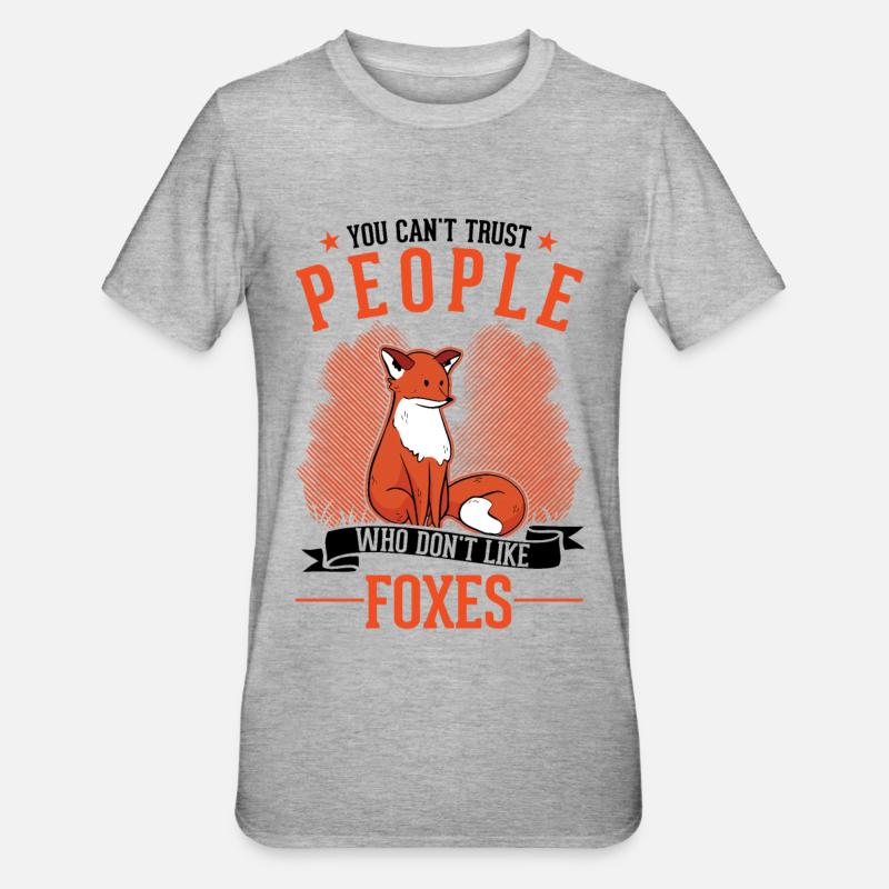 Fuchs Geschenk Rotfuchs - Unisex Polycotton T-Shirt - Grau meliert