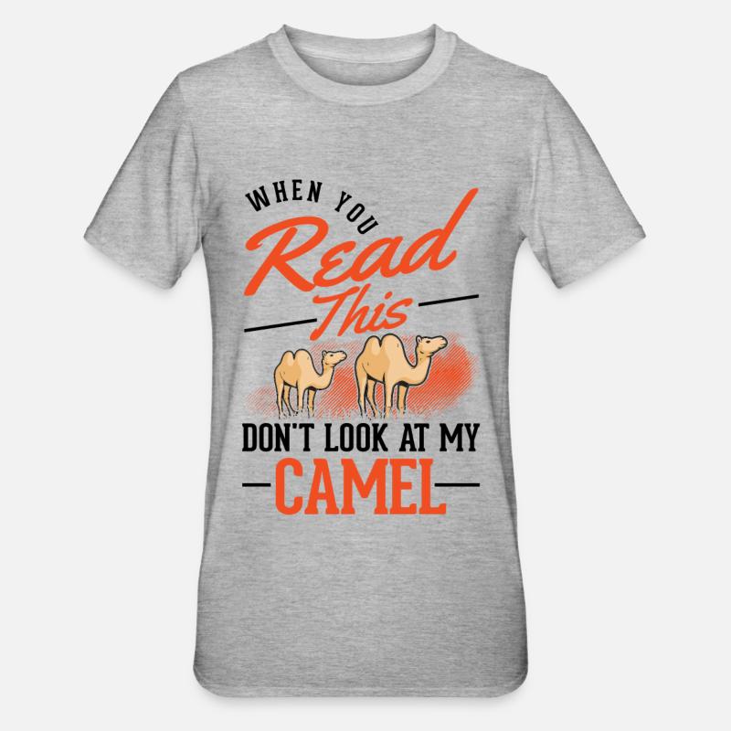 Kamel Geschenk Dromedar Camel Großkamel - Unisex Polycotton T-Shirt - Grau meliert