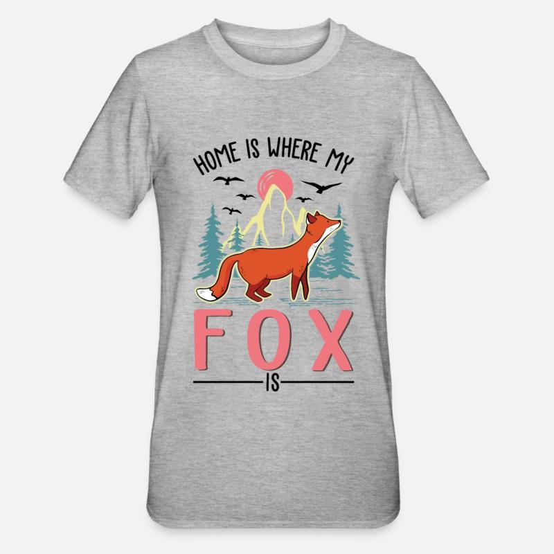 Fuchs Geschenk Rotfuchs - Unisex Polycotton T-Shirt - Grau meliert
