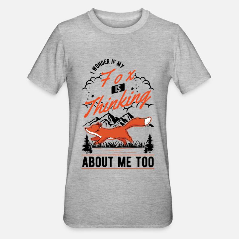 Fox Gift Red Fox - Unisex Polycotton T-Shirt - heather grey