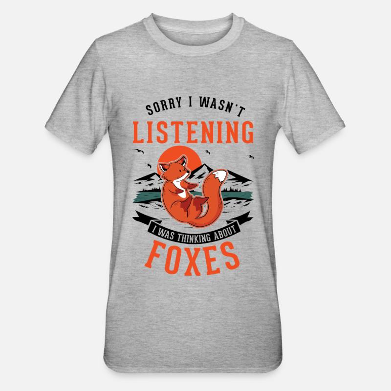 Fox Gift Red Fox - Unisex Polycotton T-Shirt - heather grey