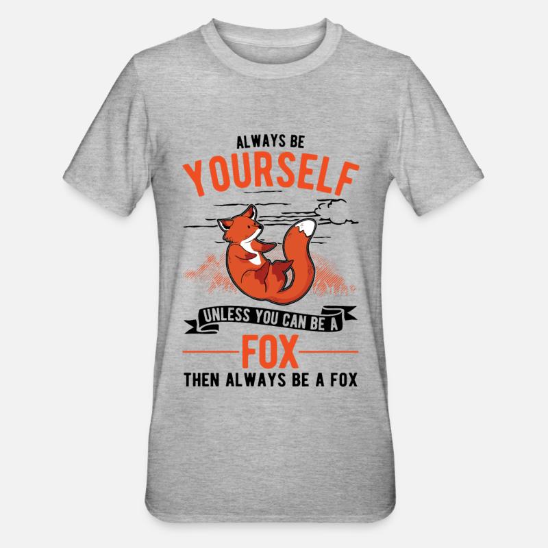 Fuchs Geschenk Rotfuchs - Unisex Polycotton T-Shirt - Grau meliert