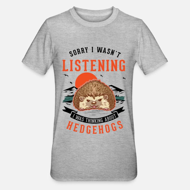 Igel Geschenk Stacheligel - Unisex Polycotton T-Shirt - Grau meliert