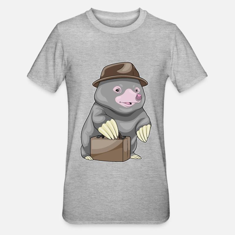 Porte-documents Mole Entrepreneur - T-shirt polycoton Unisexe - gris chiné