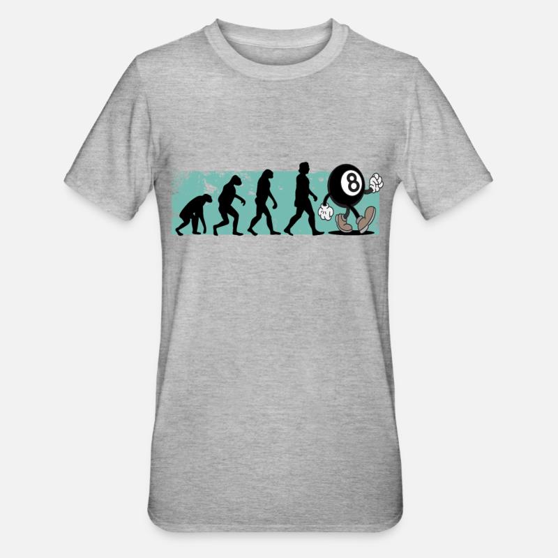 Billiards Evolution Snooker - Unisex Polycotton T-Shirt - heather grey