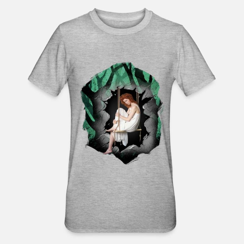 Mädchen Wald Sinnlich Romantisch - Unisex Polycotton T-Shirt - Grau meliert