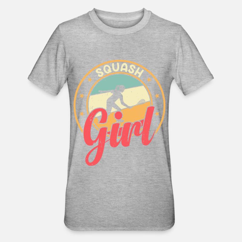 Joueuse de squash Fille de squash - Fille de squash - T-shirt polycoton Unisexe - gris chiné