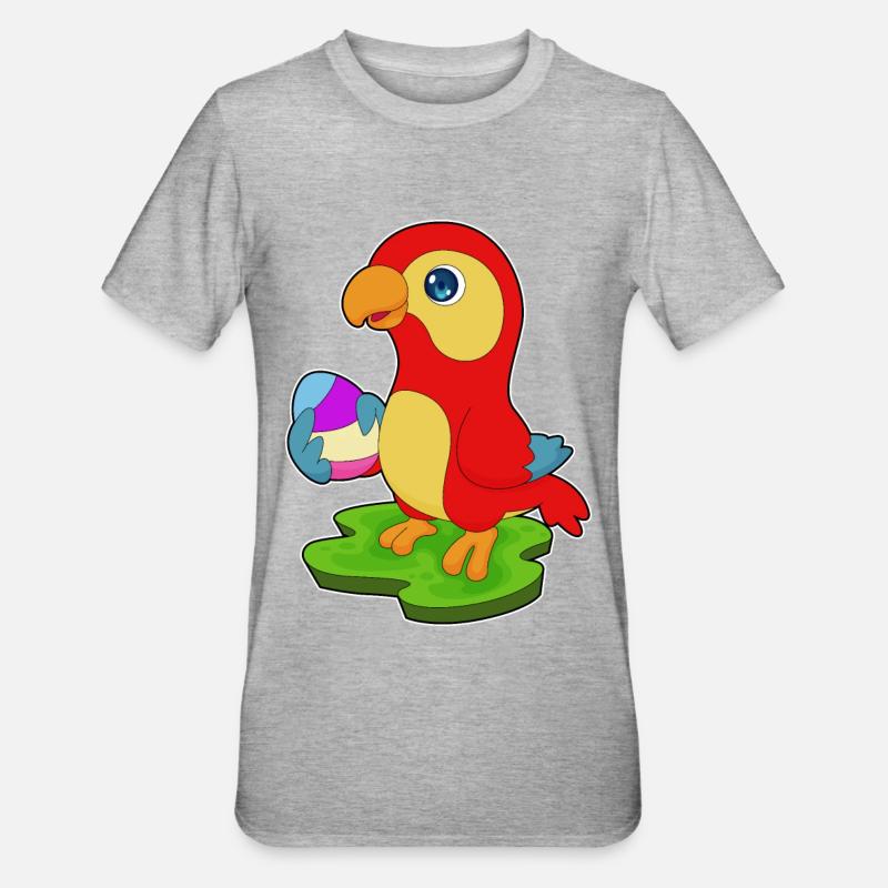 Parrot Easter Easter Egg - Unisex Polycotton T-Shirt - heather grey