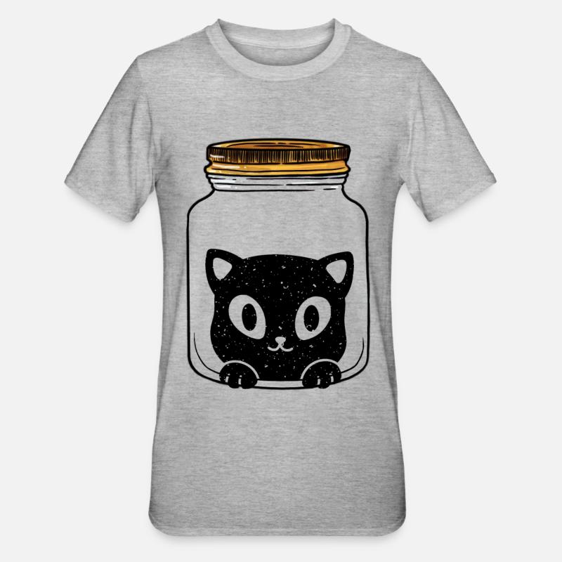 Cat Cat Gift Idea - Unisex Polycotton T-Shirt - heather grey