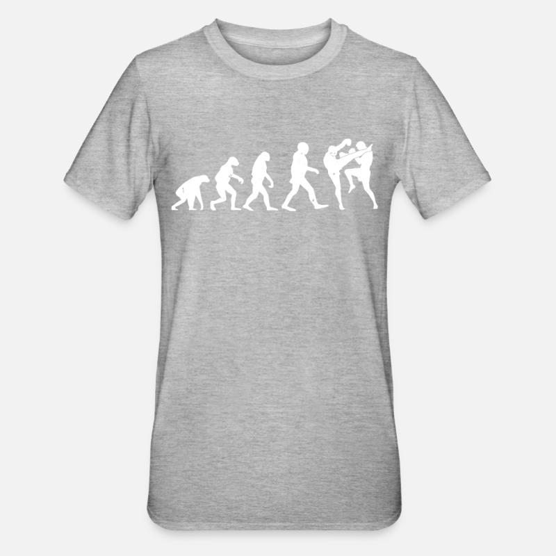Muay Thai Evolution Muay Thai Fighter Thai Boxing - Unisex Polycotton T-Shirt - heather grey