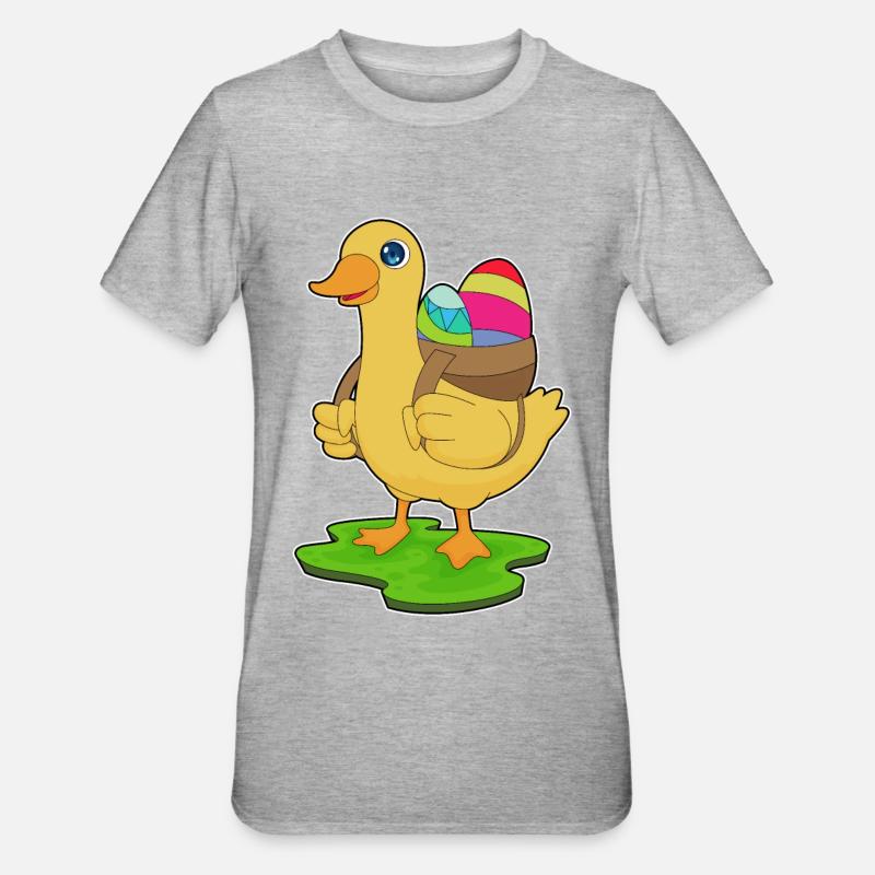 Duck Easter Easter Eggs - Unisex Polycotton T-Shirt - heather grey