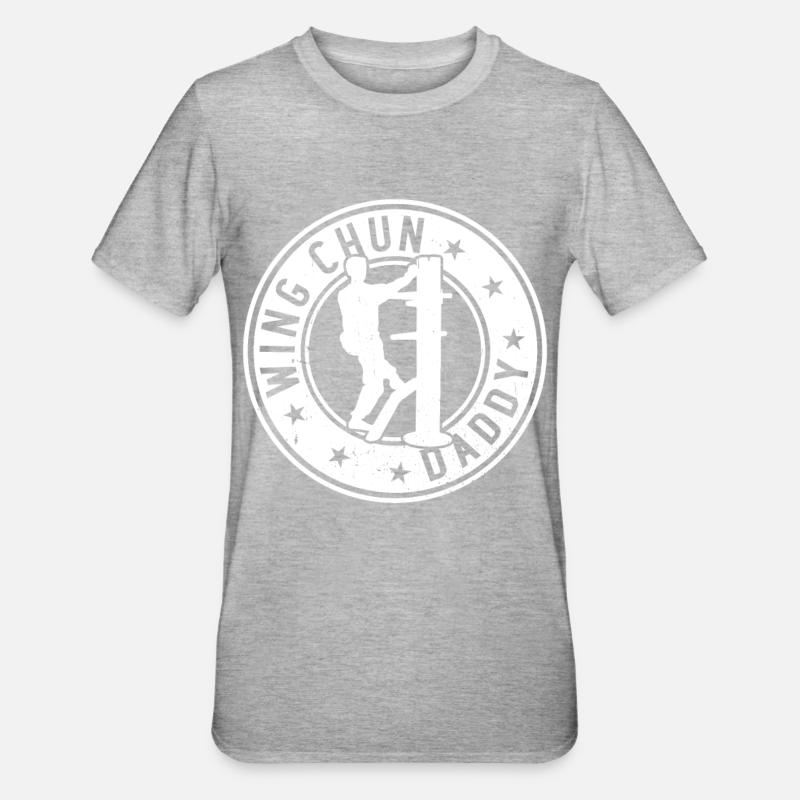 Wing Chun Daddy Wing Chun - Unisex Polycotton T-Shirt - Grau meliert