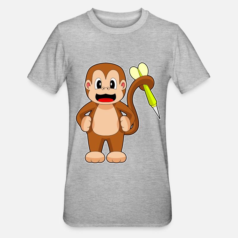 Monkey Dart Dart - Unisex Polycotton T-Shirt - heather grey
