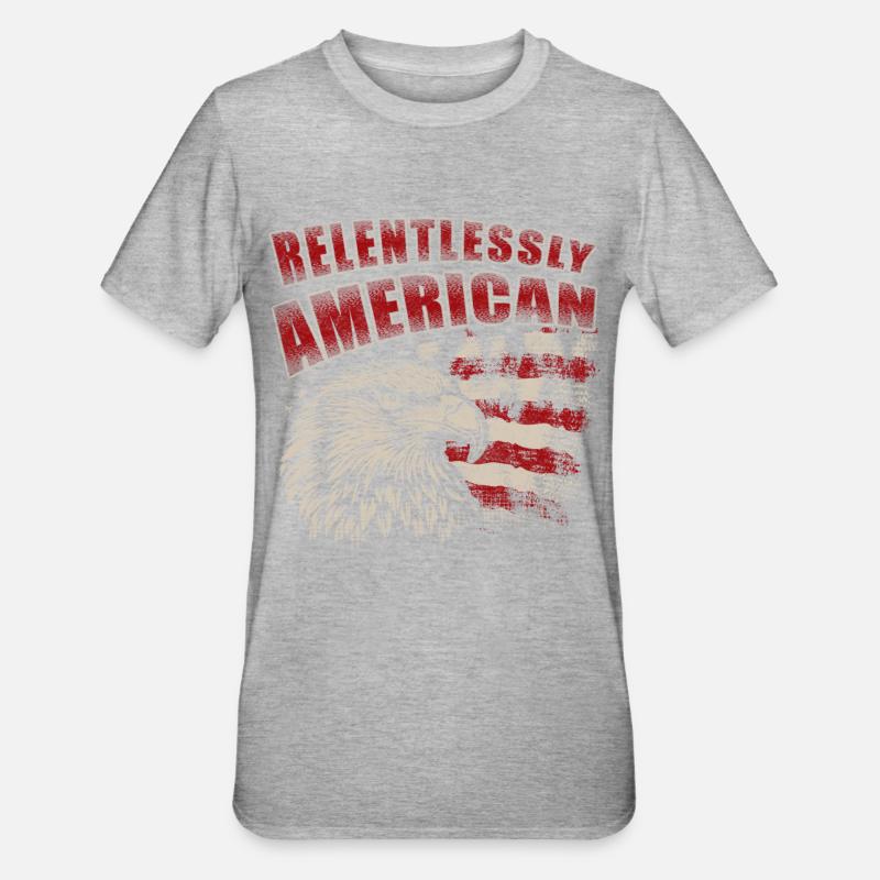Implacablement américain - T-shirt polycoton Unisexe - gris chiné