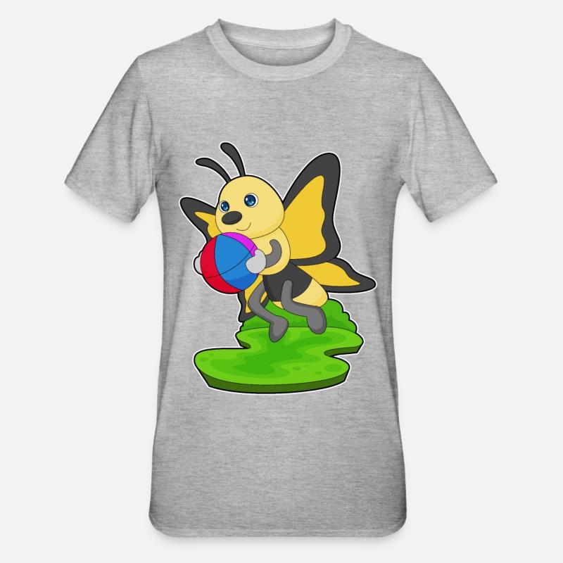 Balle papillon - T-shirt polycoton Unisexe - gris chiné