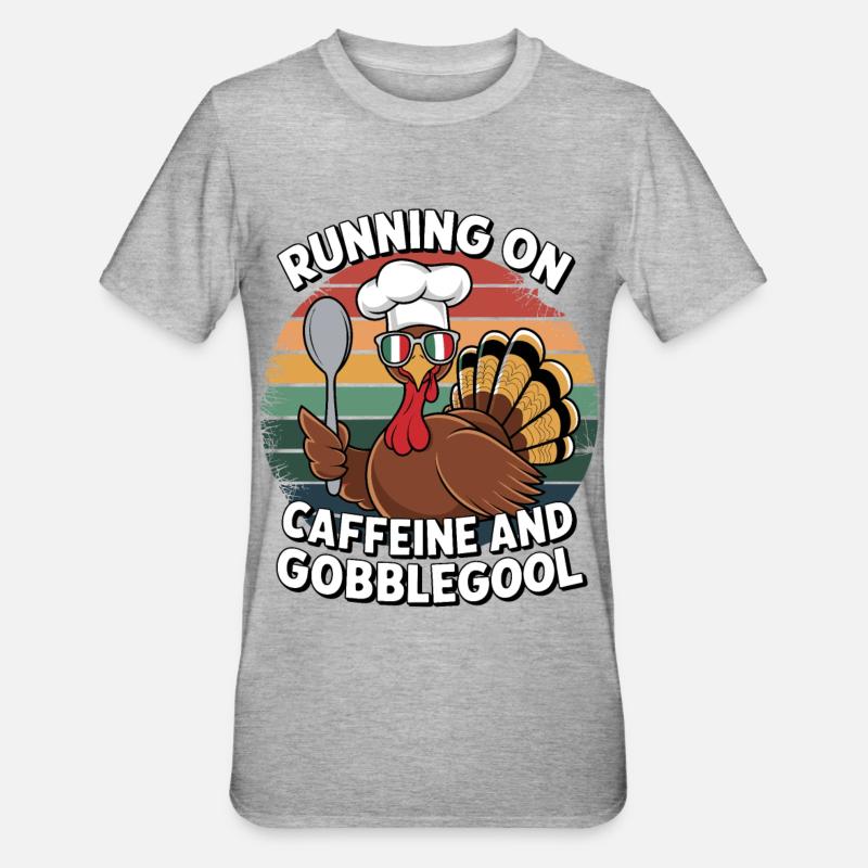 Dinde Thanksgiving Day Gobblegool - T-shirt polycoton Unisexe - gris chiné
