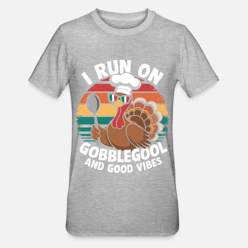 Dinde Thanksgiving Day Gobblegool - T-shirt polycoton Unisexe - gris chiné