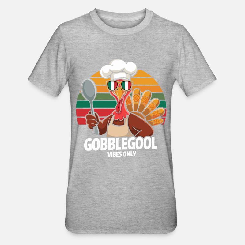 Dinde Thanksgiving Day Gobblegool - T-shirt polycoton Unisexe - gris chiné