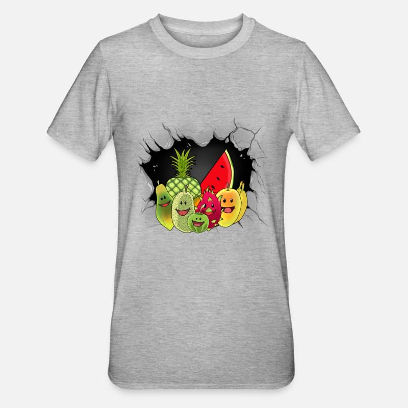 Exotic Fruit Fruit Fruit Vegetarian - Unisex Polycotton T-Shirt - heather grey