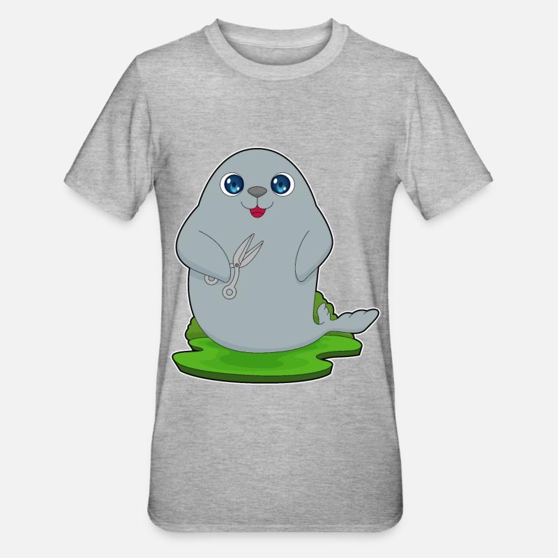 Sceaux de coiffure Seal - T-shirt polycoton Unisexe - gris chiné