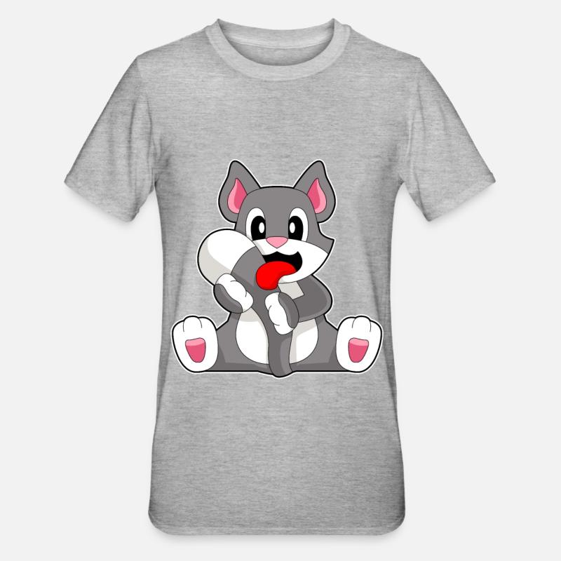 Langue de chat - T-shirt polycoton Unisexe - gris chiné