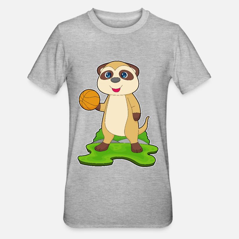 Meerkat Basketteur Basketteur - T-shirt polycoton Unisexe - gris chiné