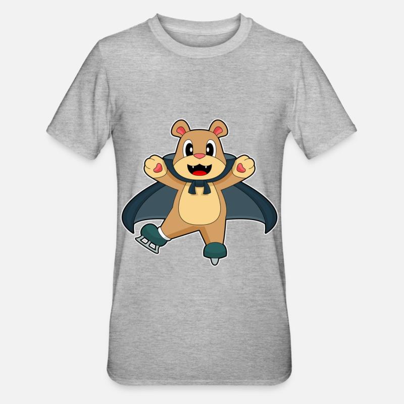 Bär Halloween Eislaufen - Unisex Polycotton T-Shirt - heather grey