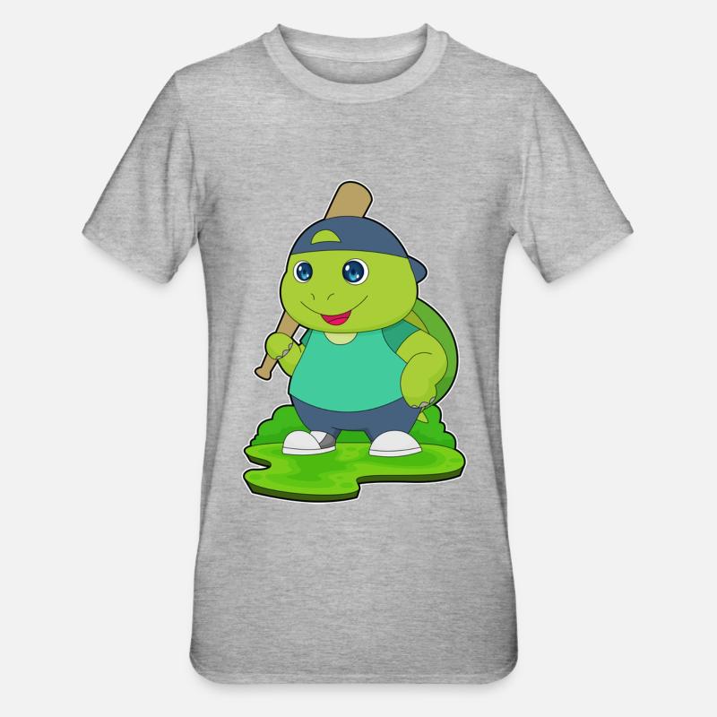 Batte de baseball Turtle - T-shirt polycoton Unisexe - gris chiné