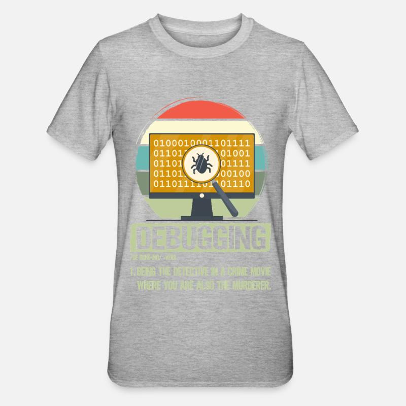 Debugging - Unisex Polycotton T-Shirt - heather grey