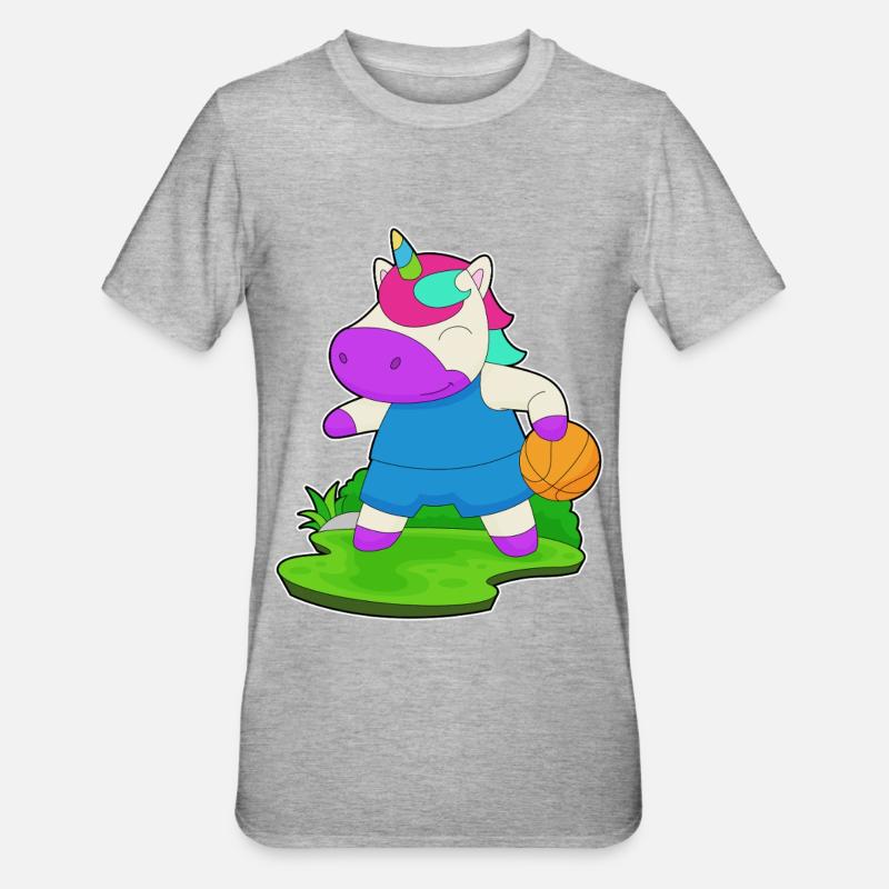 Licorne Basketteur Basketteur - T-shirt polycoton Unisexe - gris chiné