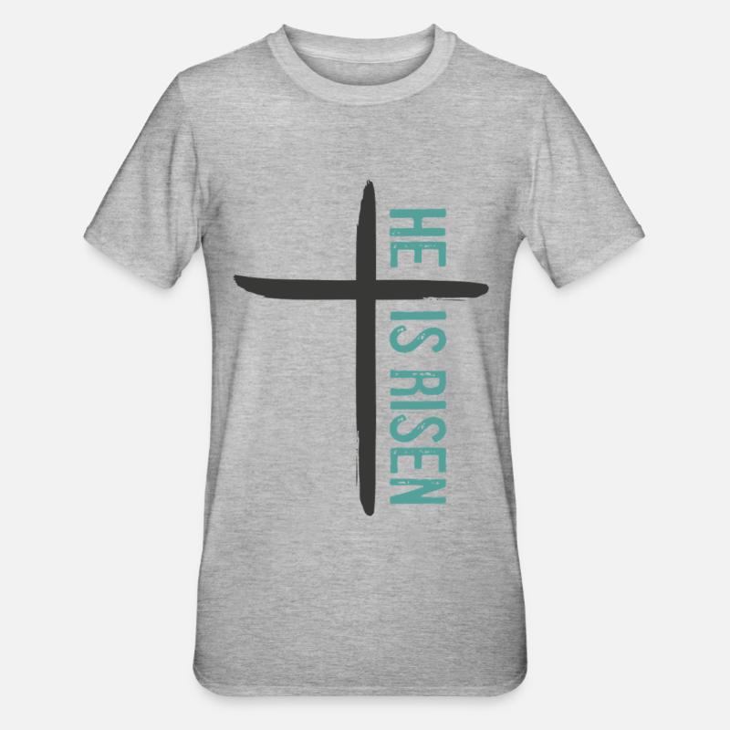 He is Risen - Unisex Polycotton T-Shirt - heather grey