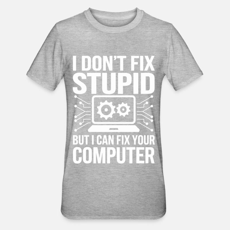 Administrator Support Nerd Computer Tech - Unisex Polycotton T-Shirt - heather grey