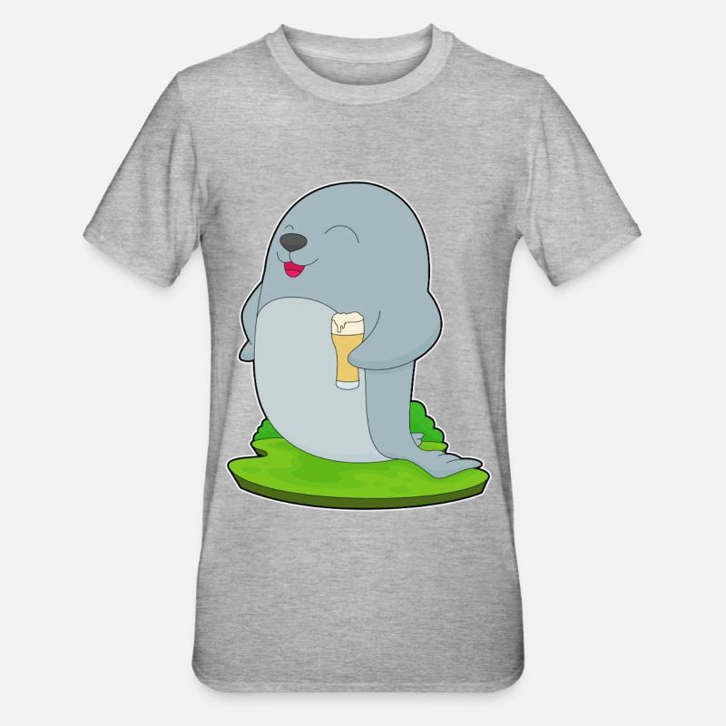 Bière de phoque - T-shirt polycoton Unisexe - gris chiné