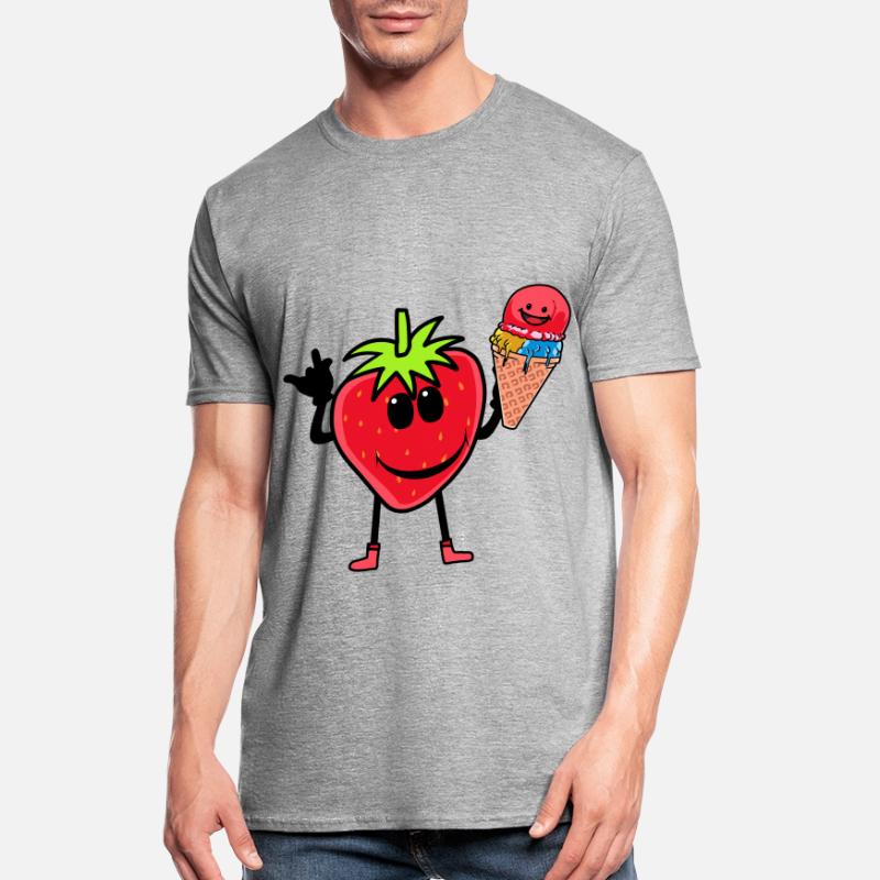Erdbeerer Erdbeere Eis Eiscrem Eiskrem Kinder Unisex Polycotton T-Shirt