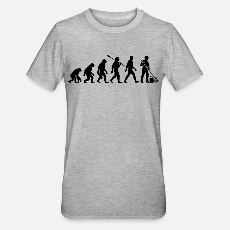 Evolution - Jardinier - Jardin - Jardinage - T-shirt polycoton Unisexe - gris chiné