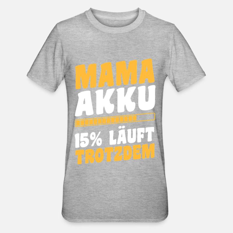 Mutter Team Mama - Unisex Polycotton T-Shirt - Grau meliert