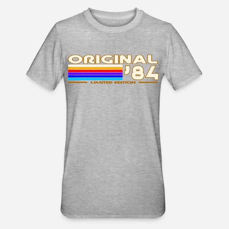 Originales 84 Retro Rainbow - Unisex Polycotton T-Shirt - Grau meliert