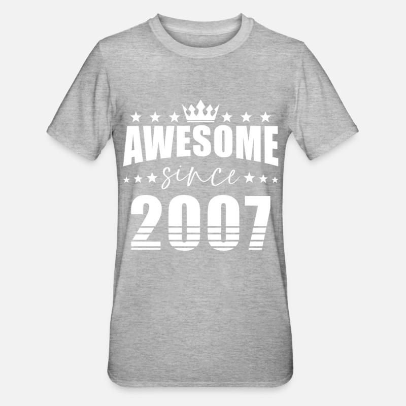 Naissance 2007 - T-shirt polycoton Unisexe - gris chiné