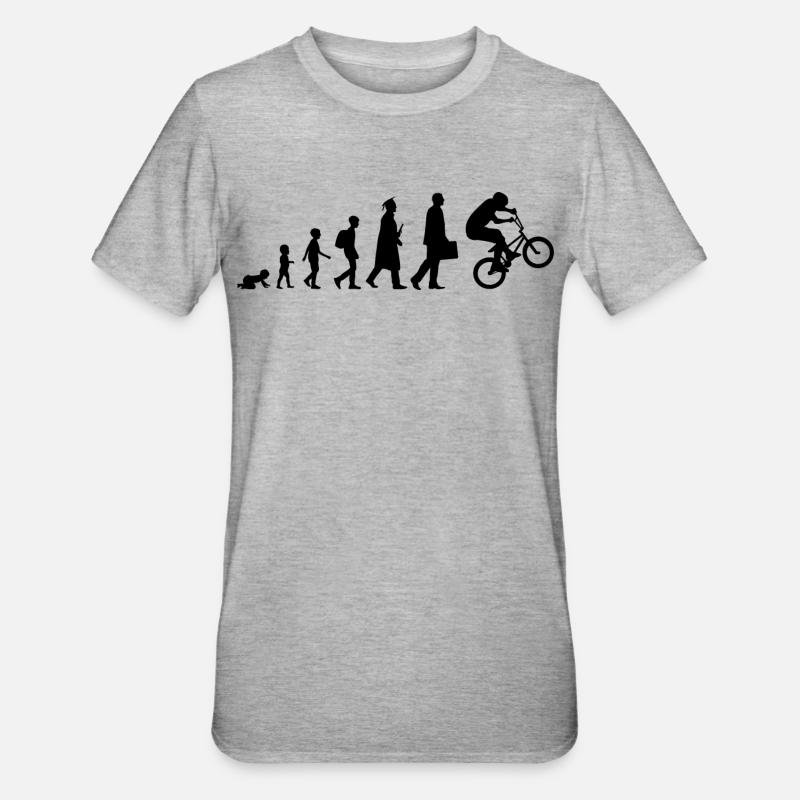Entwicklung des BMX - Unisex Polycotton T-Shirt - Grau meliert