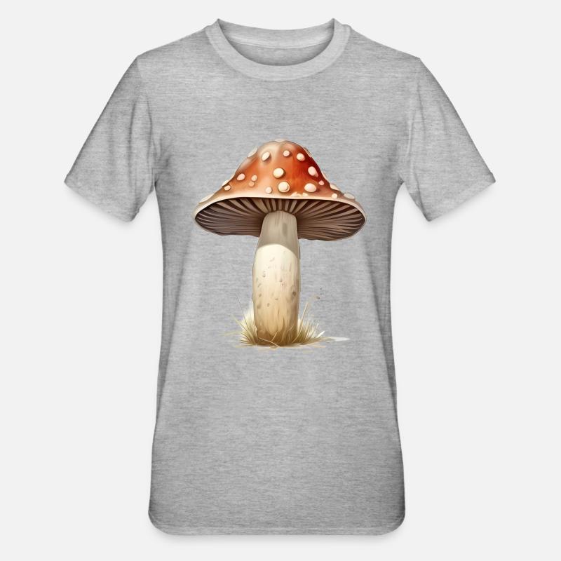 Toadstool Mushroom Mushroom Picker - Unisex Polycotton T-Shirt - heather grey